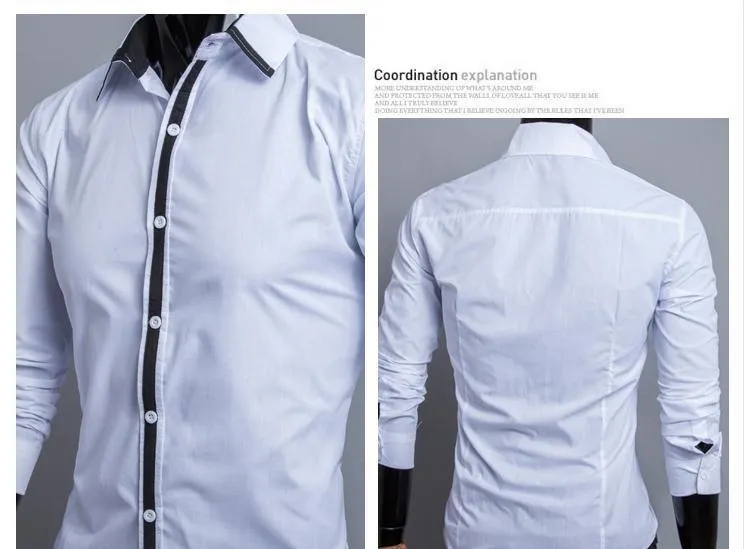 Men's Dress Shirt with Stripe Middle