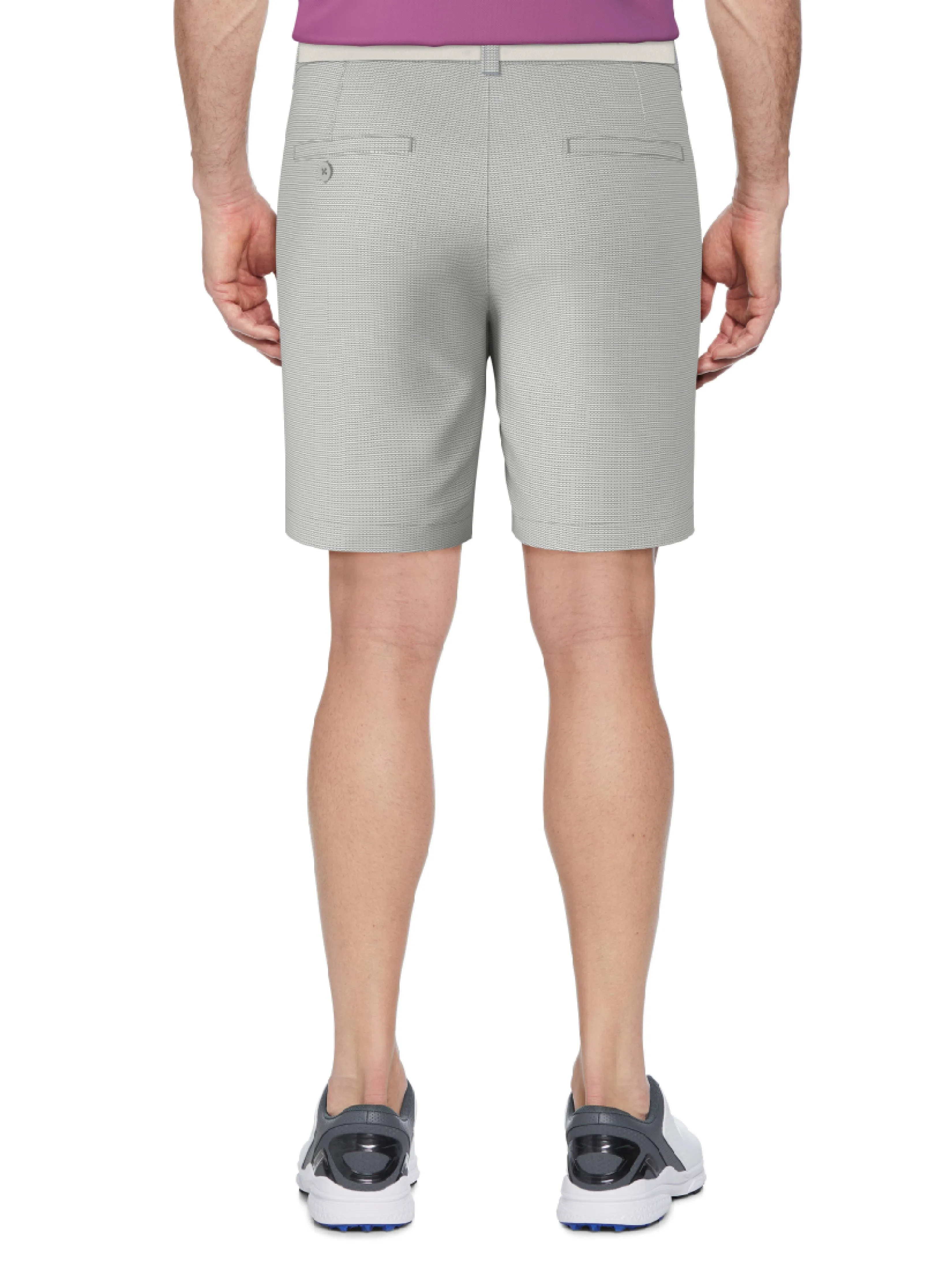Men's Flat Front Active Waistband Horizontal Golf Print Short