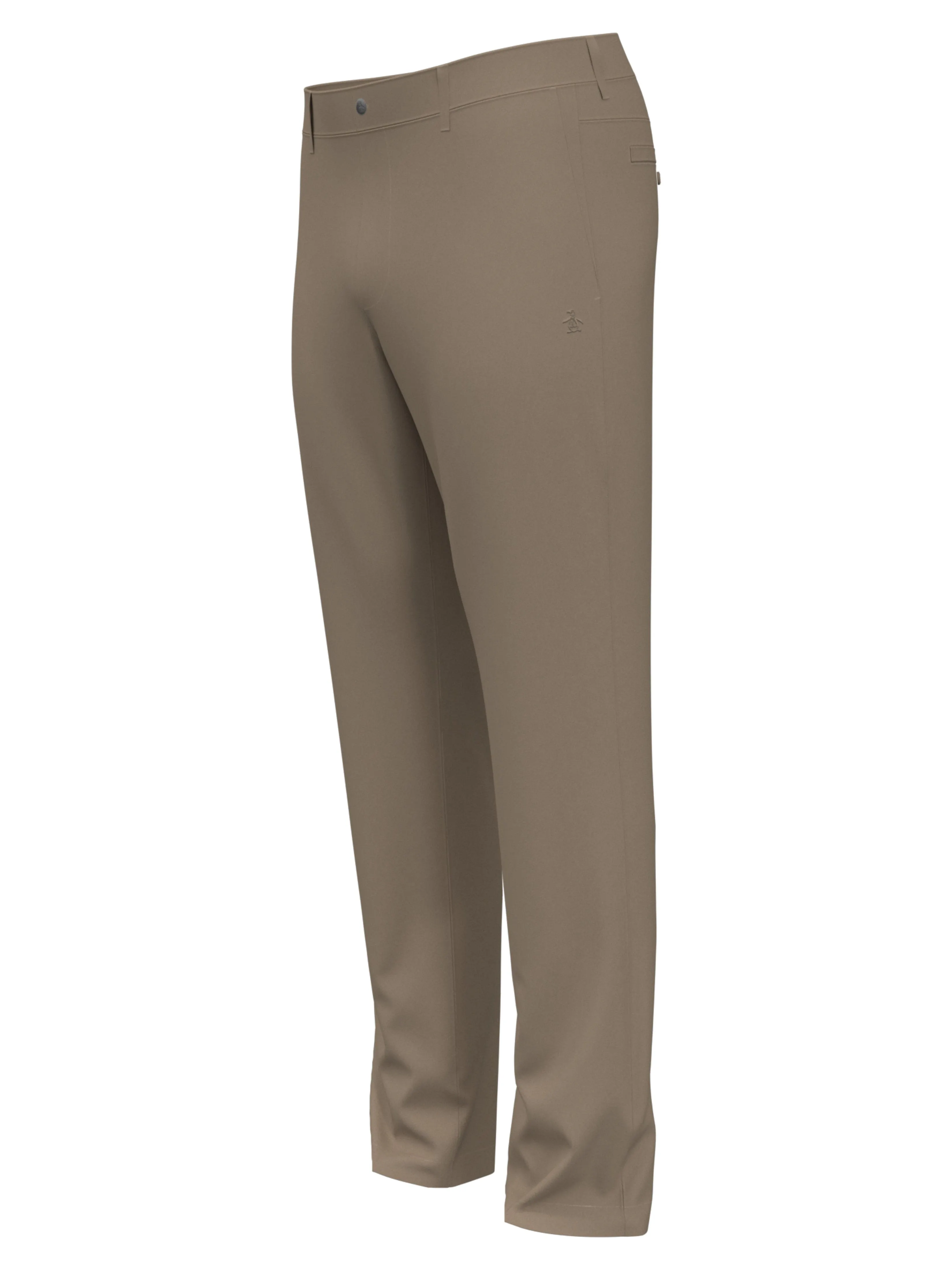 Men's Flat Front Solid Golf Pant - Beige