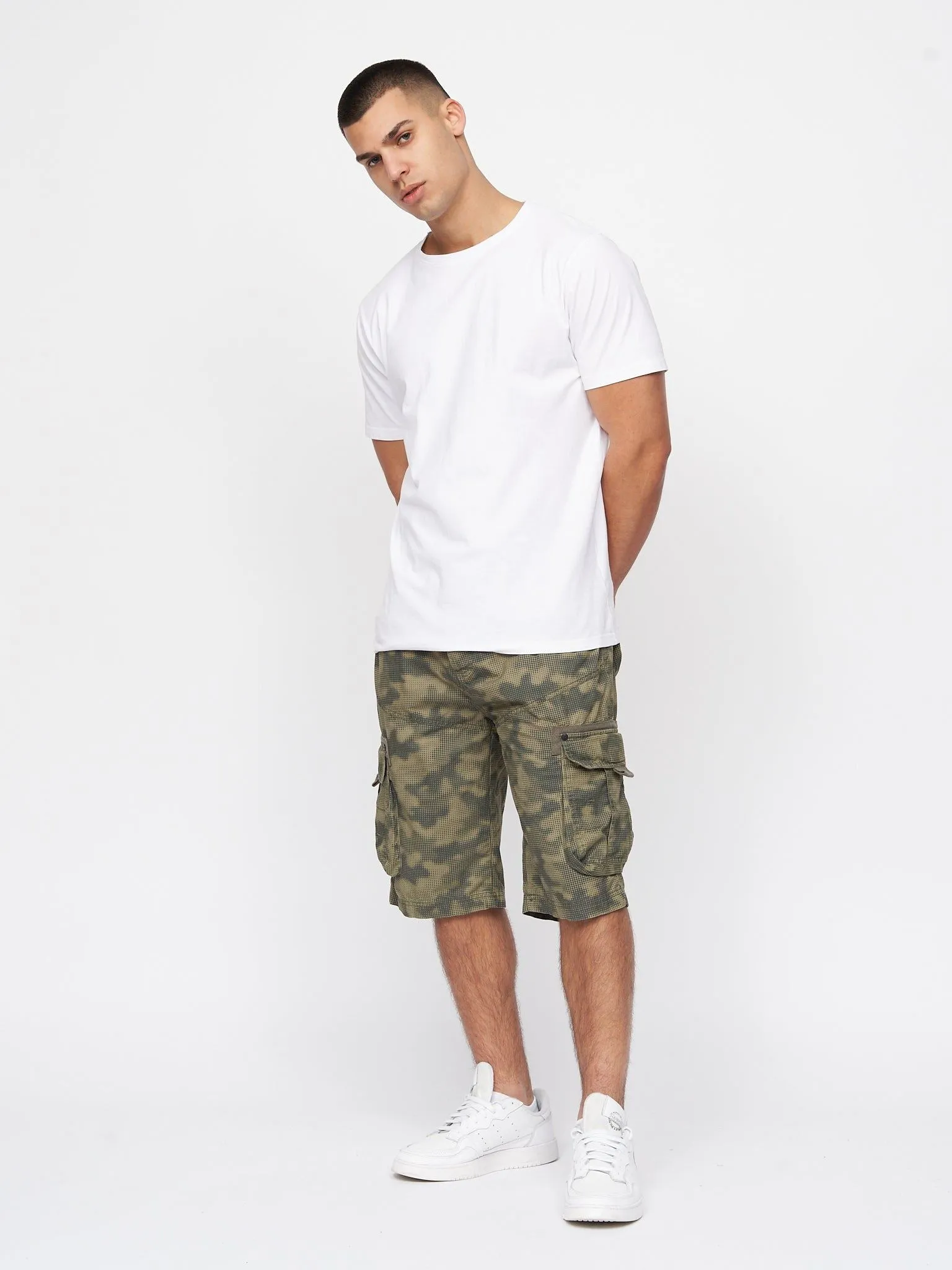 Mens Hanwhere Combat Shorts Dark Green Camo