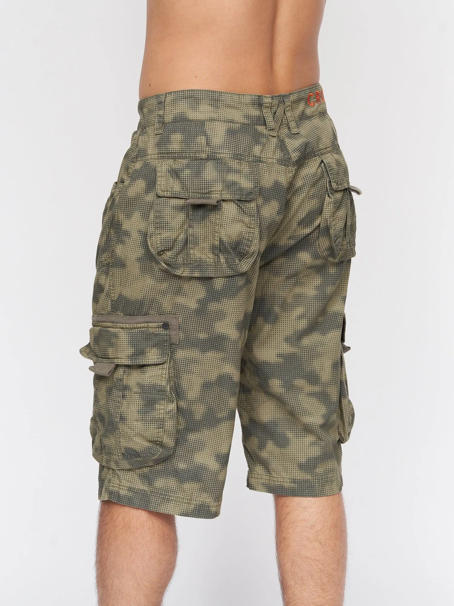 Mens Hanwhere Combat Shorts Dark Green Camo