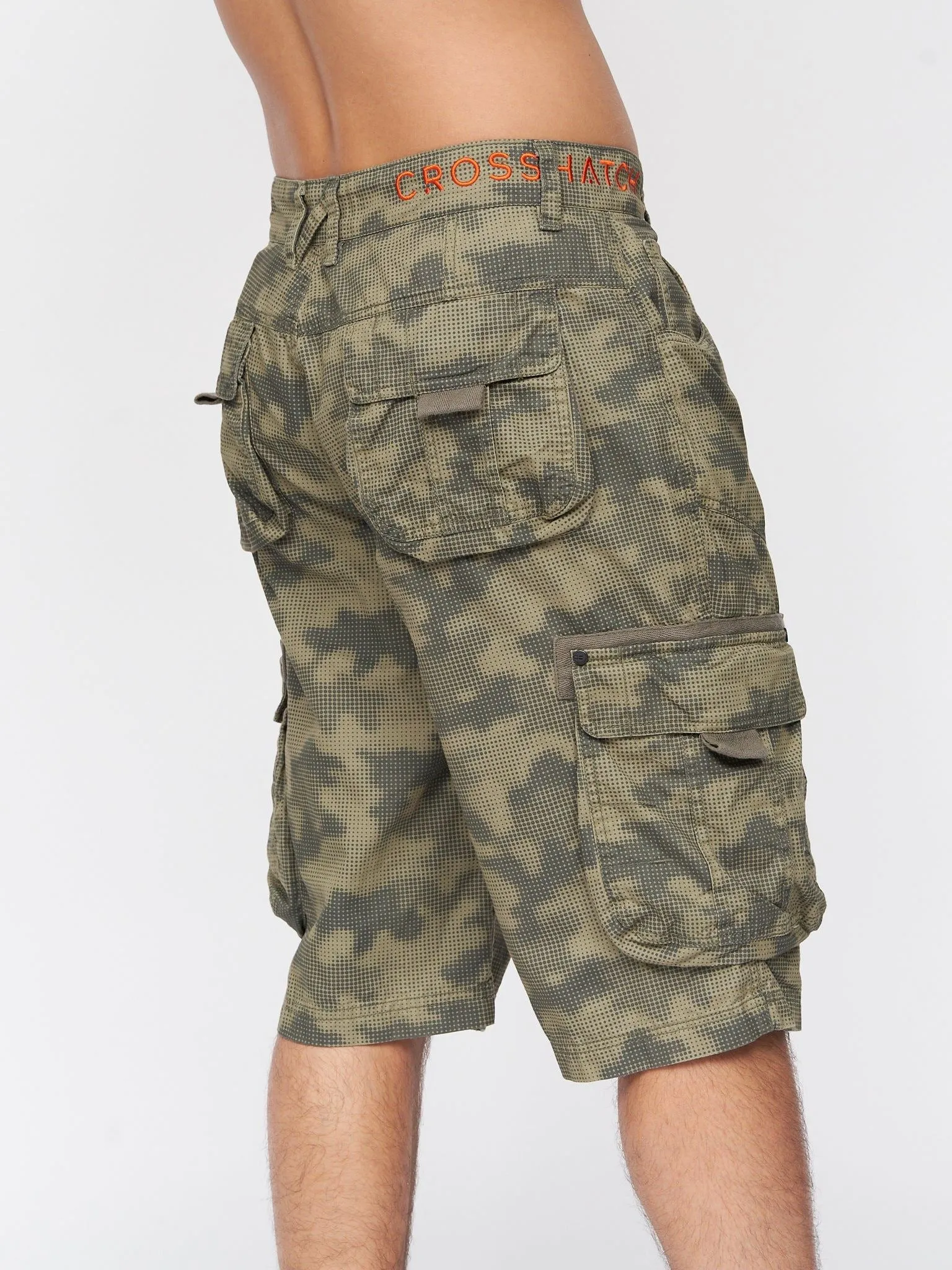 Mens Hanwhere Combat Shorts Dark Green Camo