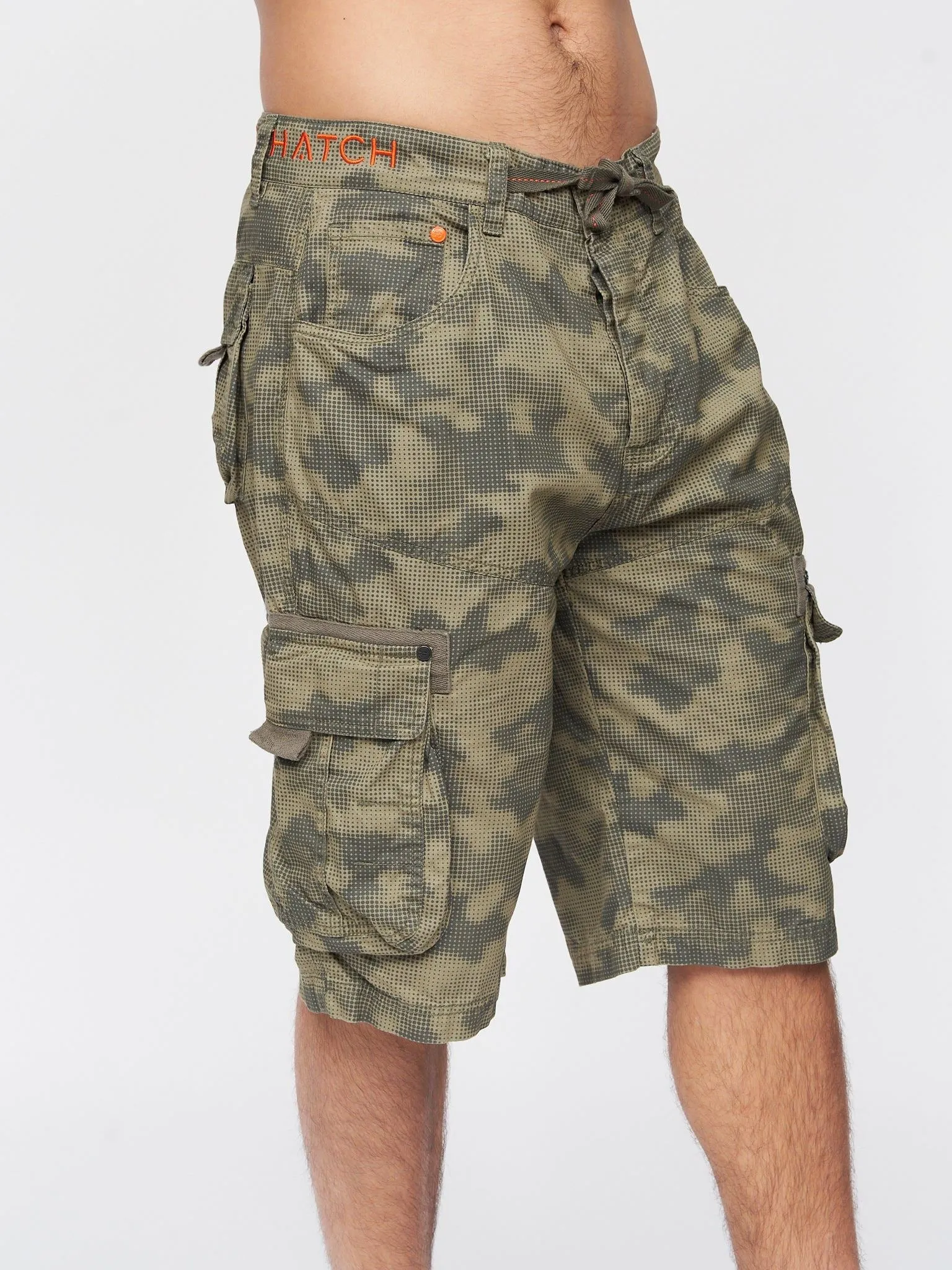 Mens Hanwhere Combat Shorts Dark Green Camo