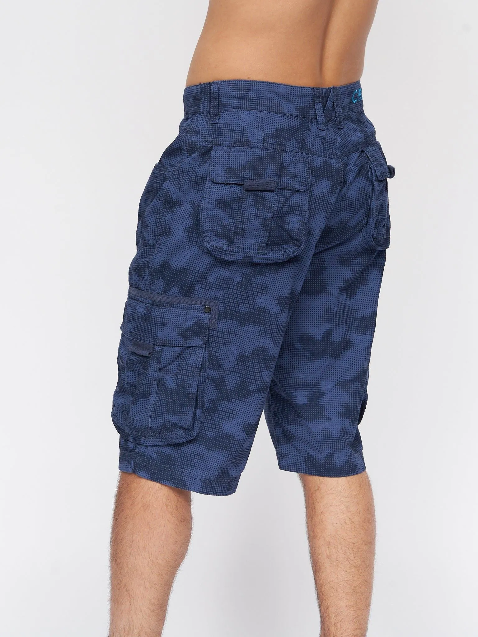 Mens Hanwhere Combat Shorts Navy Camo
