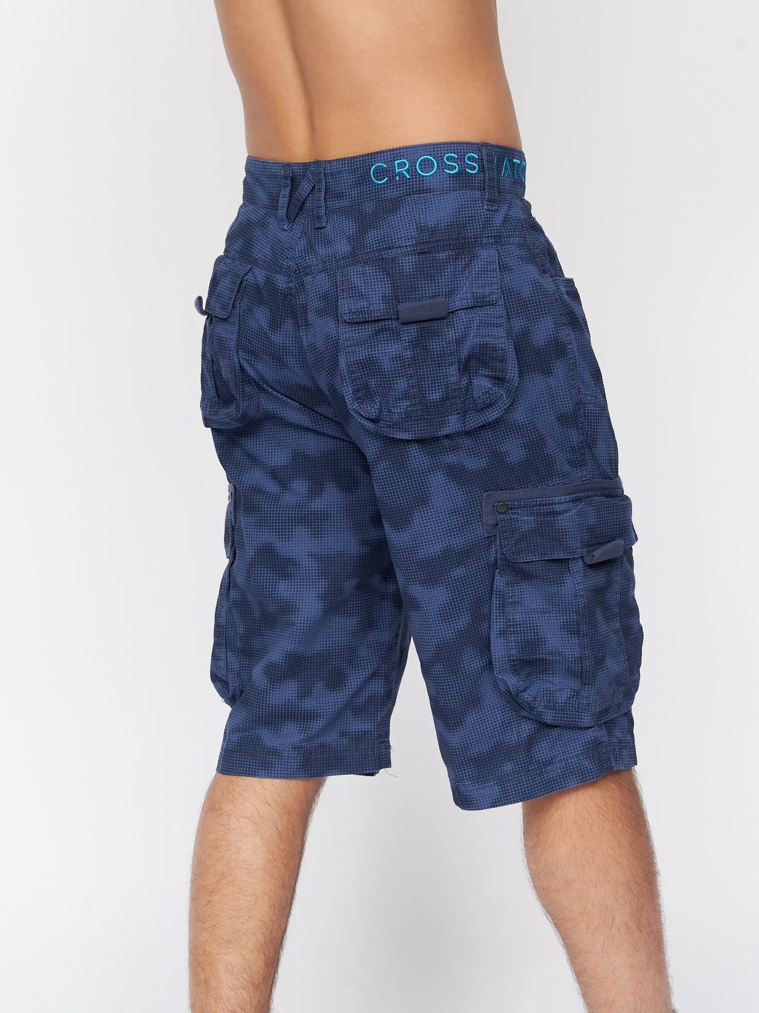 Mens Hanwhere Combat Shorts Navy Camo