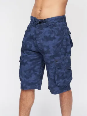 Mens Hanwhere Combat Shorts Navy Camo