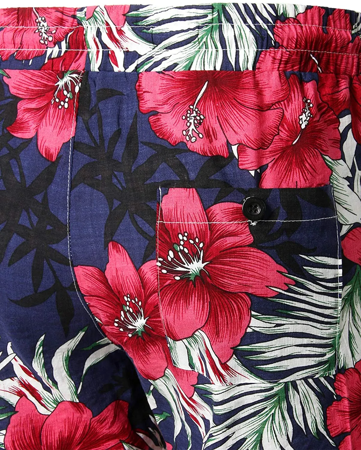 Men's Hawaiian Floral Print Casual Cotton Shorts