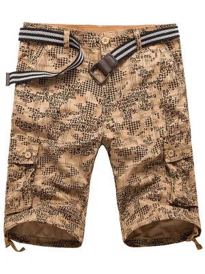 Men's Letter Print Cargo Shorts