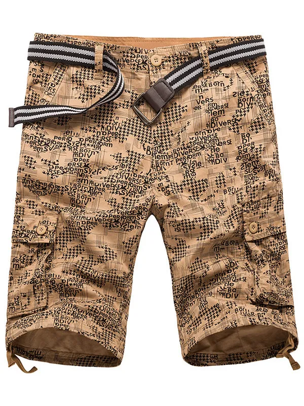 Men's Letter Print Cargo Shorts