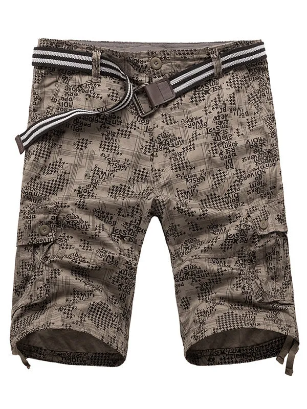 Men's Letter Print Cargo Shorts
