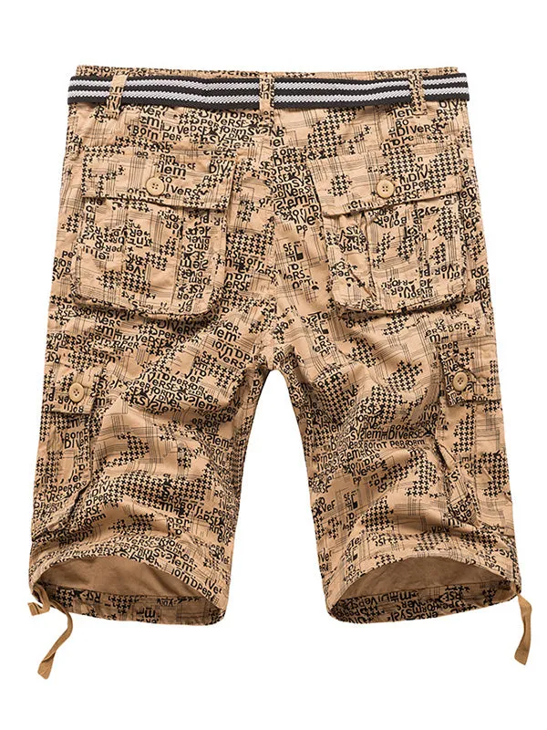 Men's Letter Print Cargo Shorts