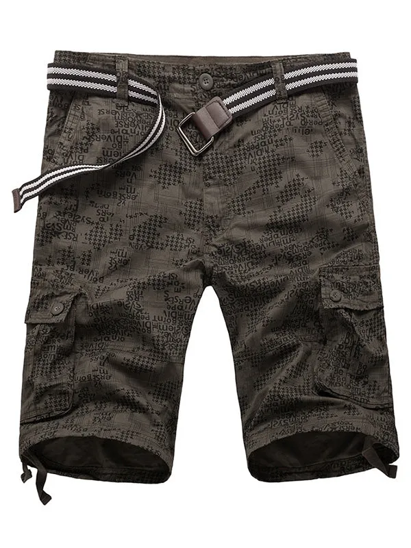 Men's Letter Print Cargo Shorts