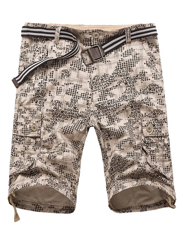 Men's Letter Print Cargo Shorts