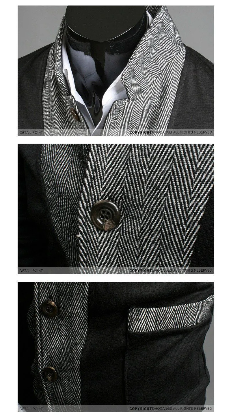 Men's Multi Button High Collar Jacket