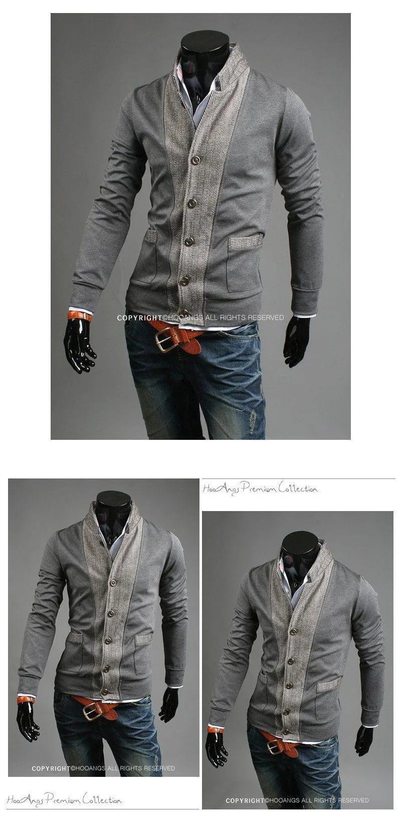 Men's Multi Button High Collar Jacket