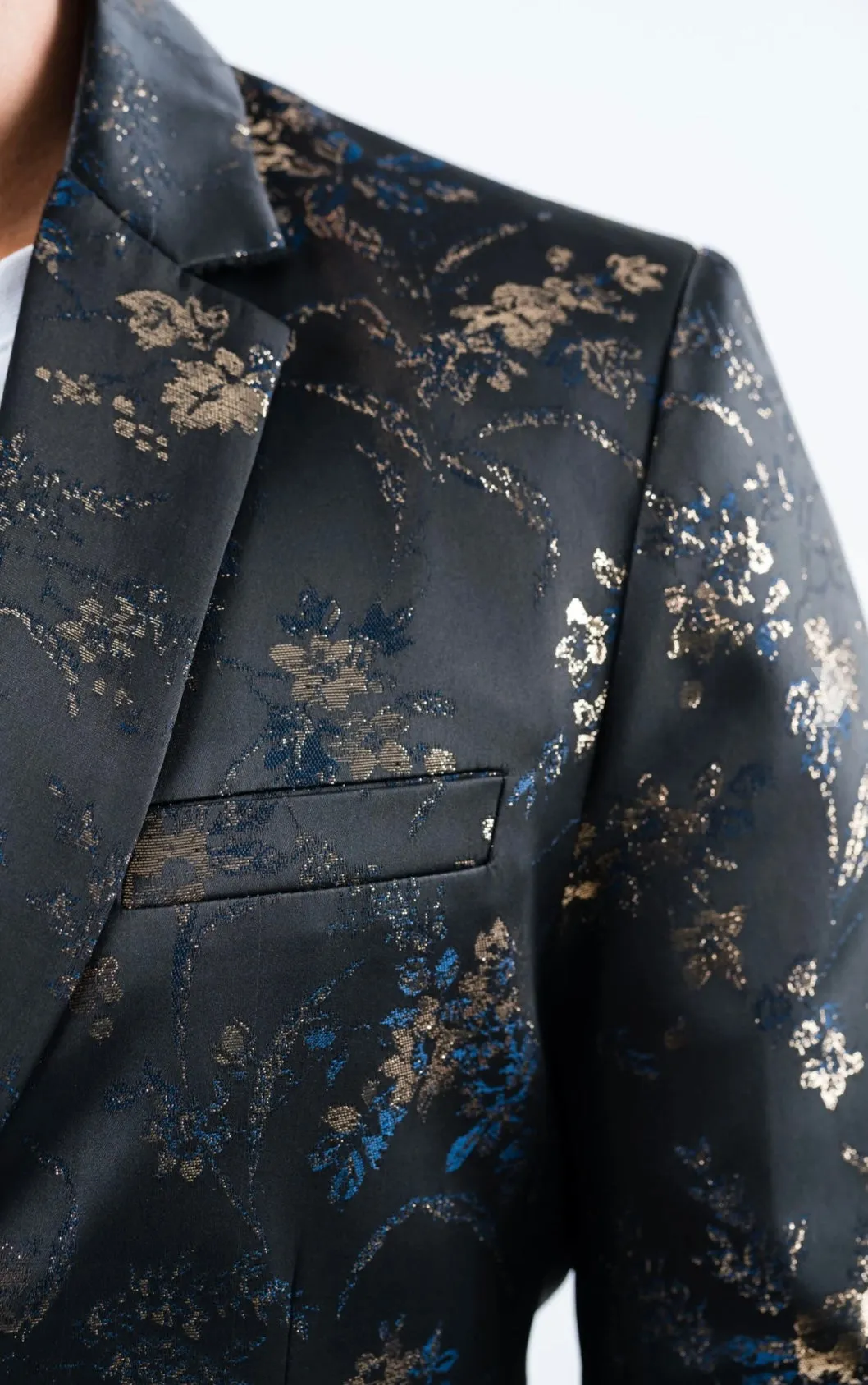 Men's Platini Black with Gold Details Blazer