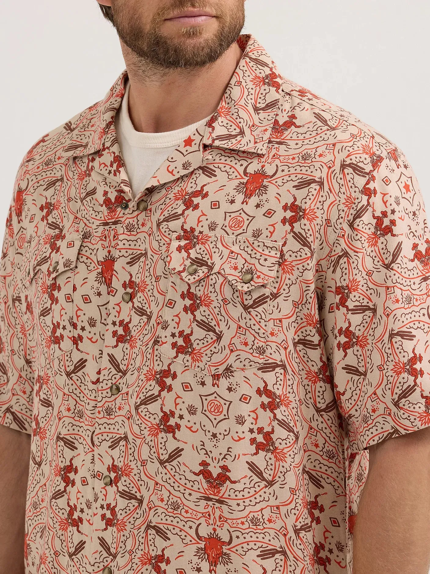 Men's Wrangler® Coconut Cowboy Snap Front Camp Shirt - 112365623