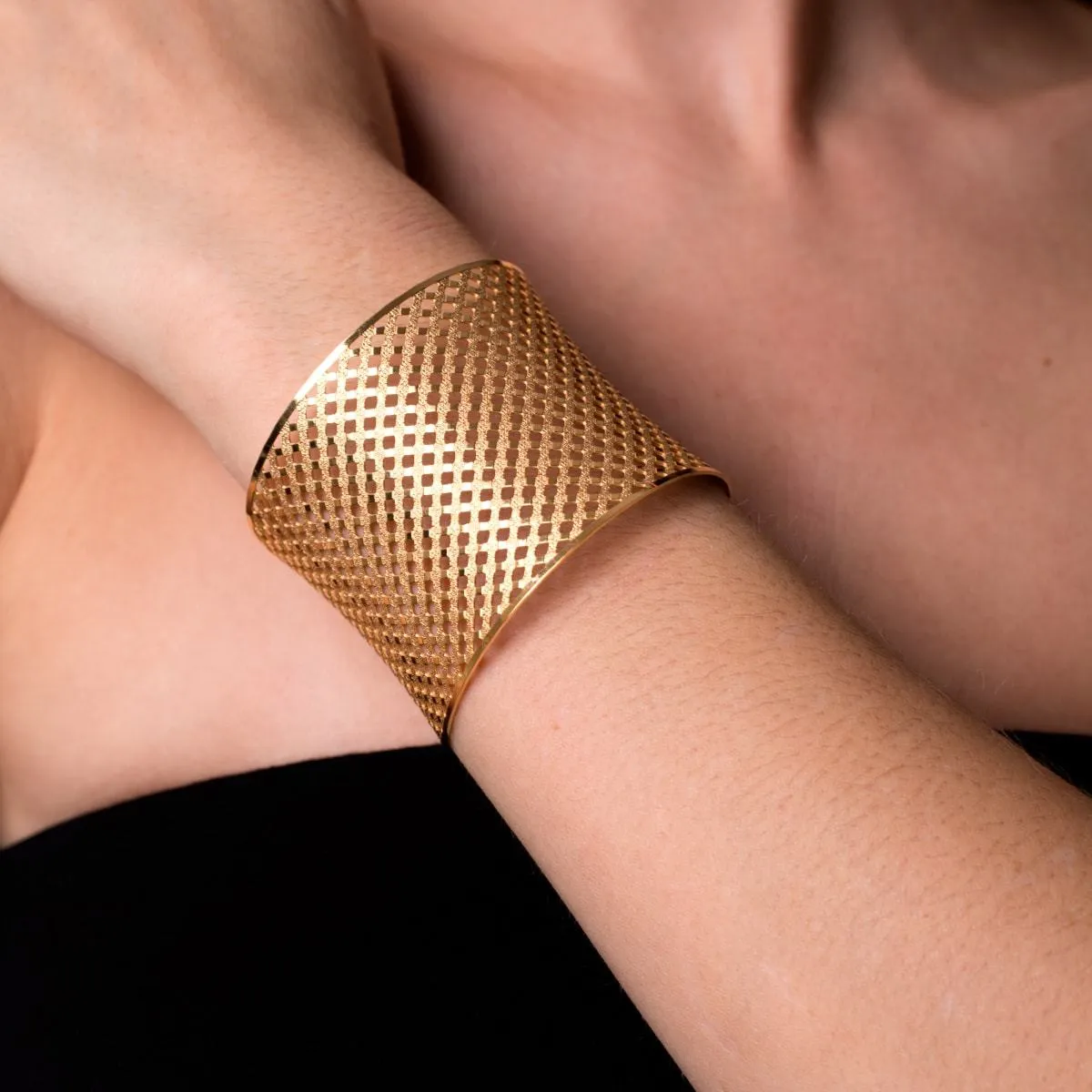 Metropolis | 18k Gold | Laser Cut Cuff