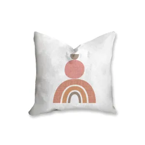 Mid century pillow with half circles, geometric shapes, modern Interior decor, retro design, home decor, pillow cover and insert, pink blush