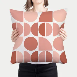 Mid century pink blush pillow, cover and insert, abstract shapes modern pillow, home accent pillow