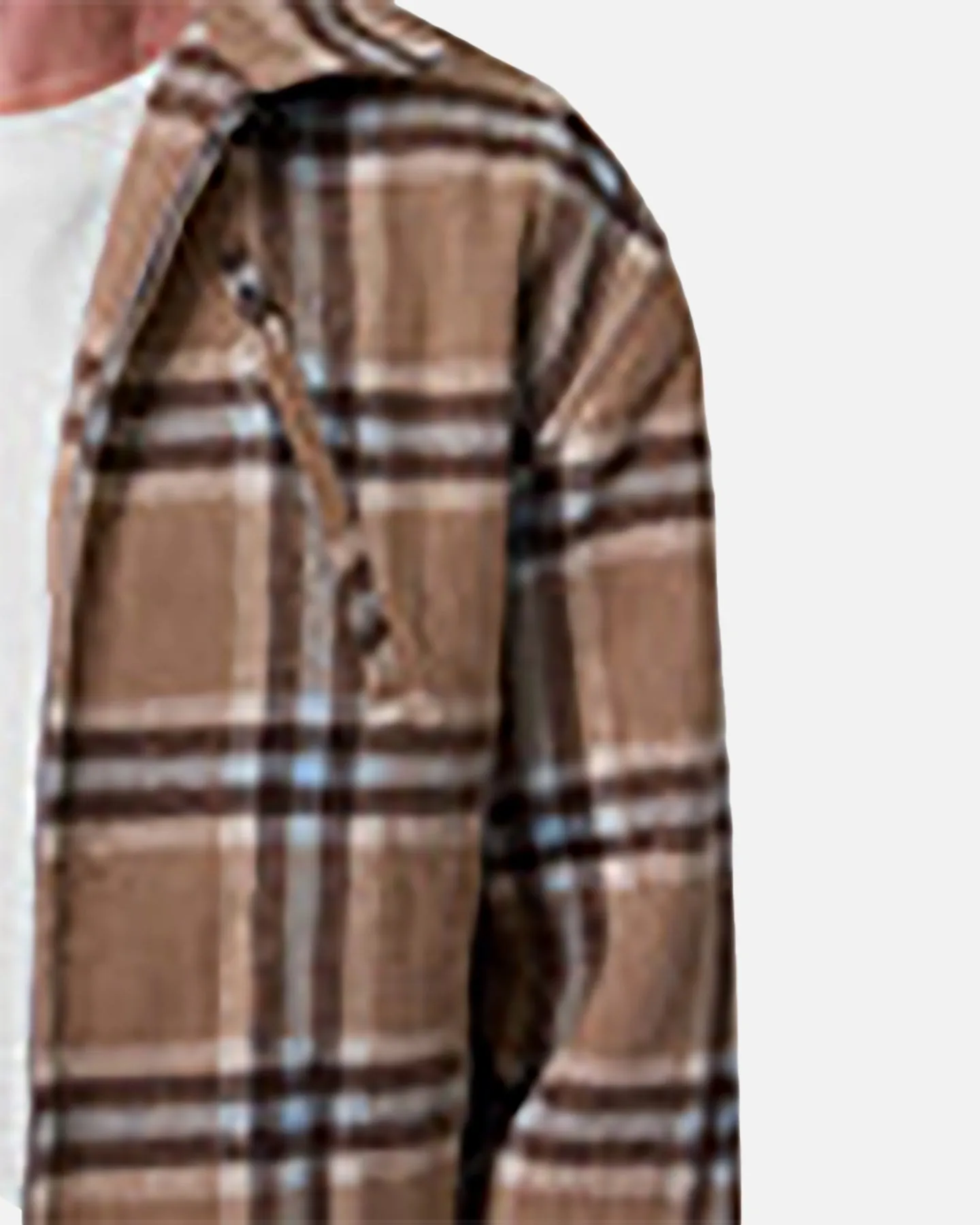 MNML Plaid Flannel Front Zip Jacket Brown/Cream