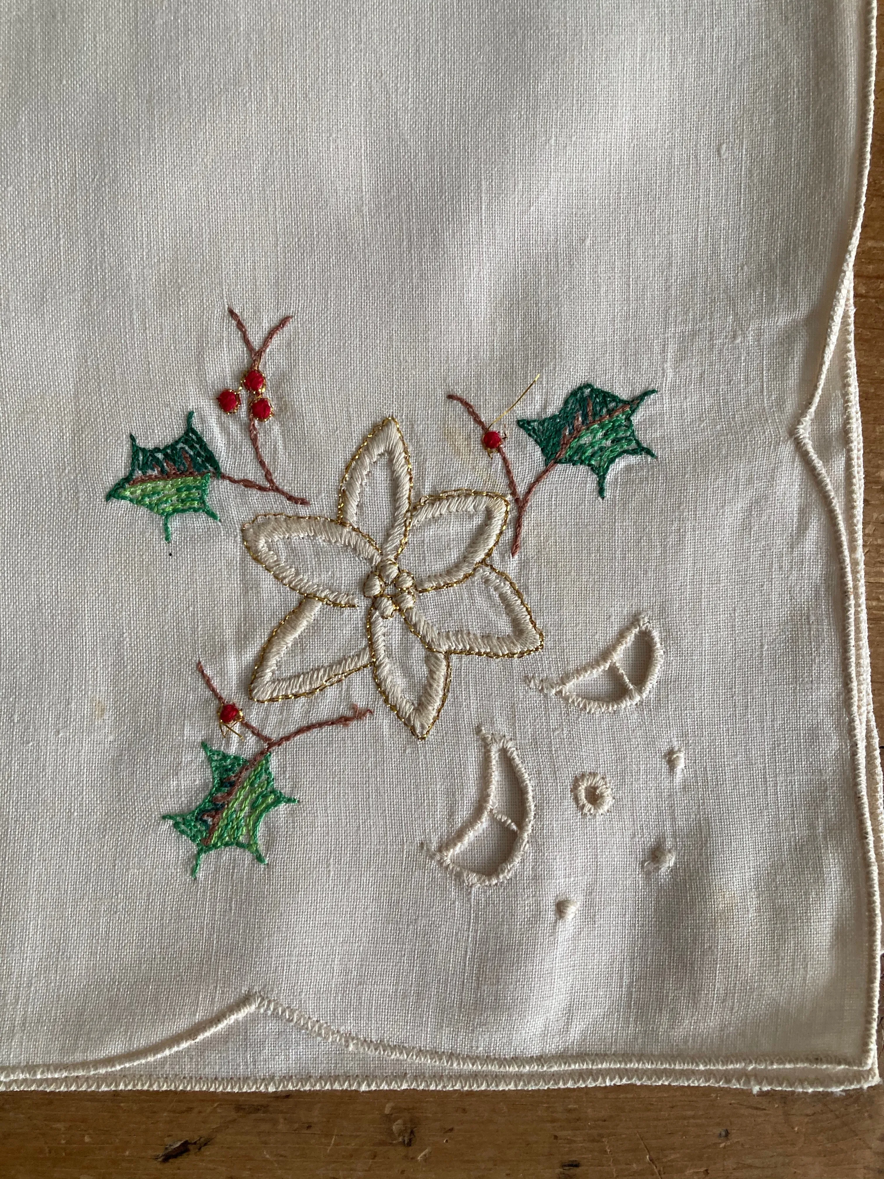 Modern Holiday Vintage Napkins, Set of 9