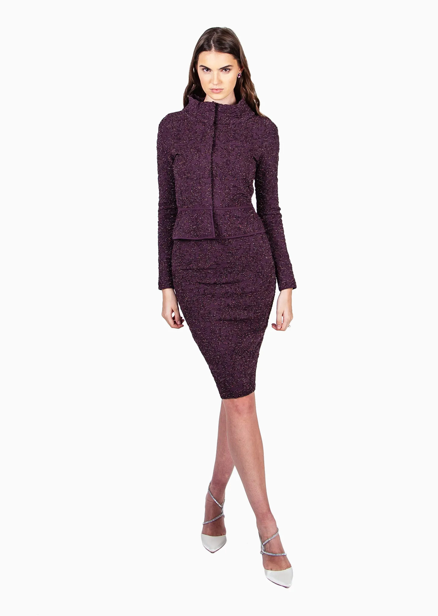 Monet - Brocade Jacket with Peplum