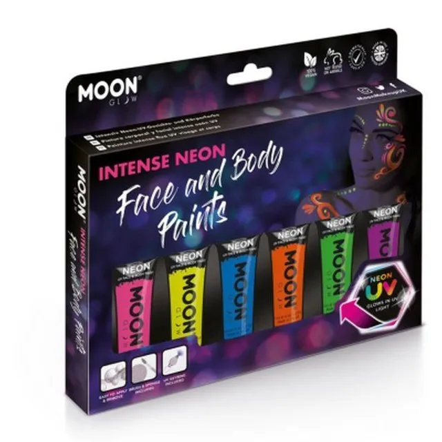Moon Glow Intense Neon Uv Face Paint, Boxset