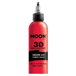 Moon Glow Neon Uv Intense Fabric Paint, Red, 125ml
