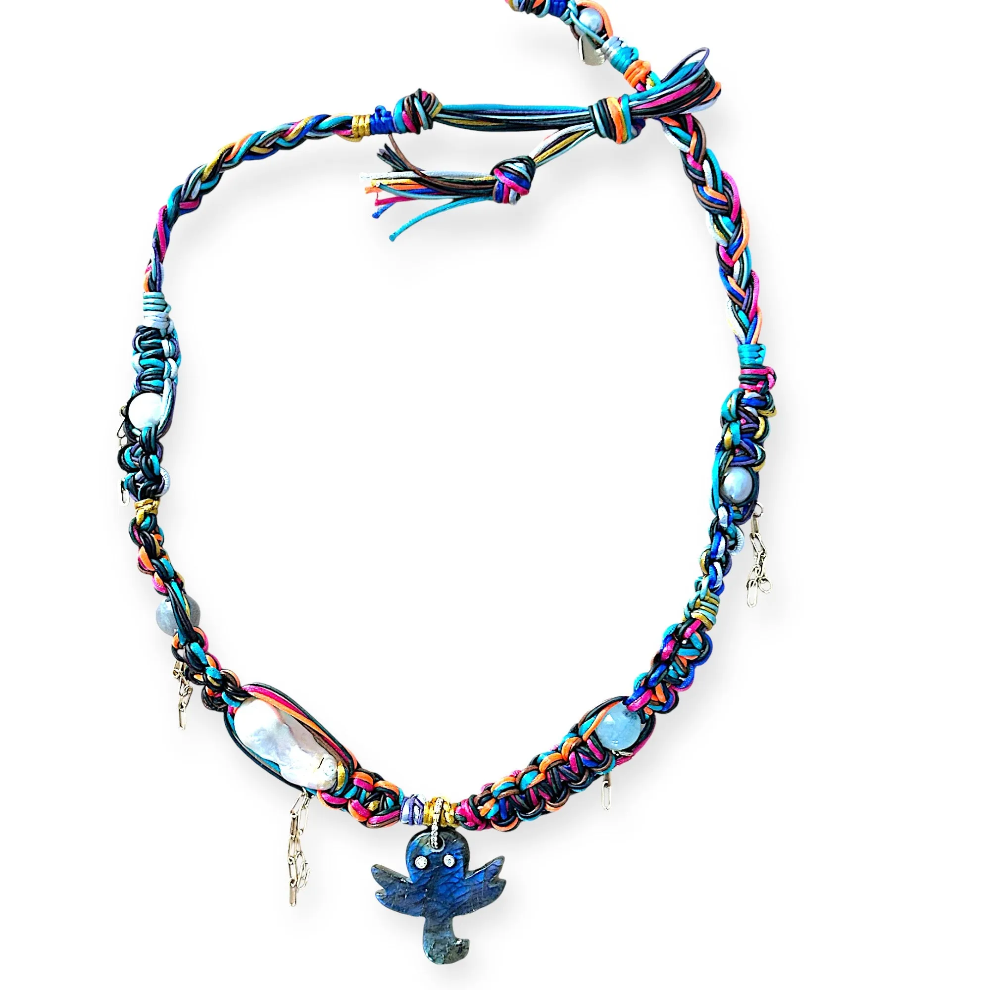 Neon Electric Glow Octopus Rockstar Necklace