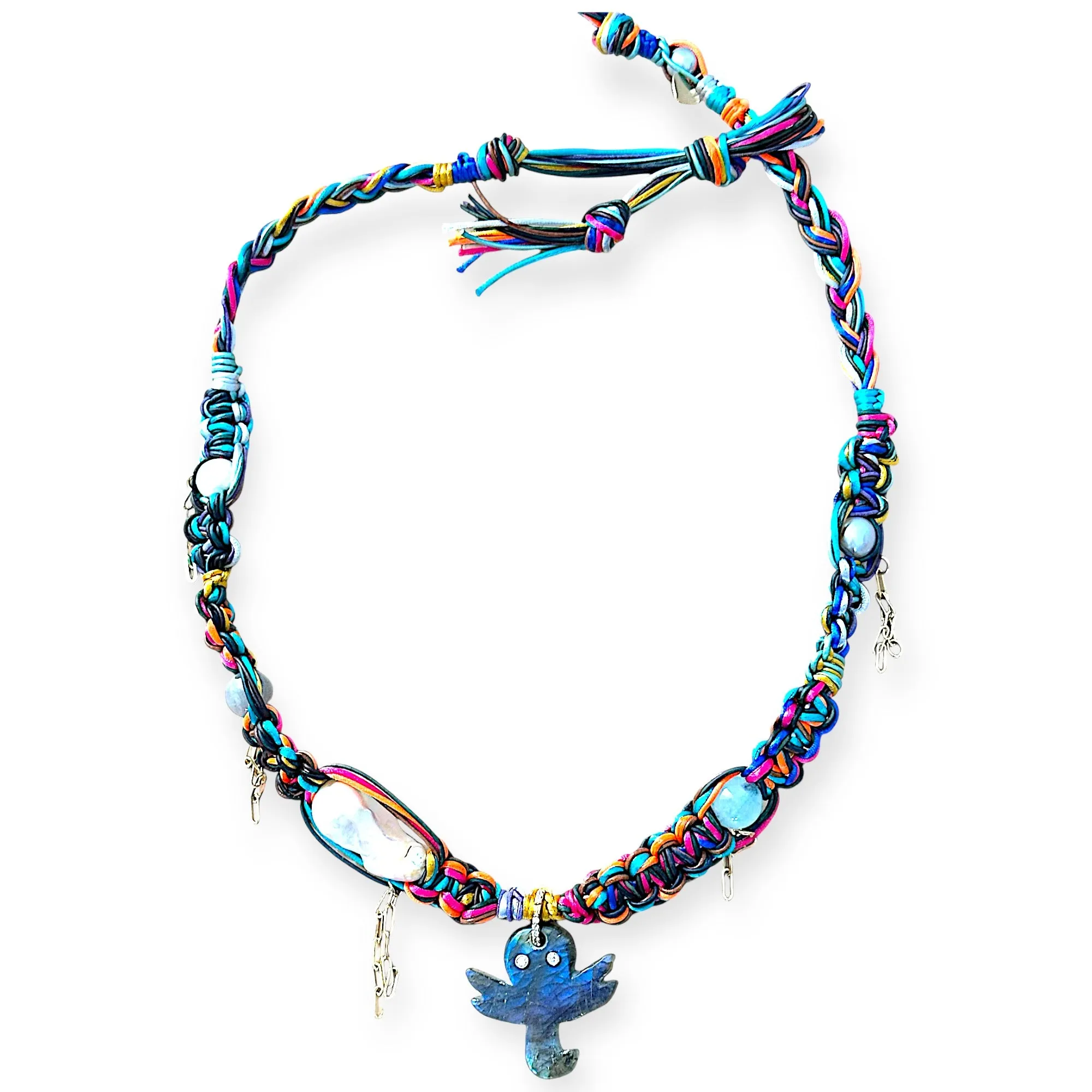 Neon Electric Glow Octopus Rockstar Necklace