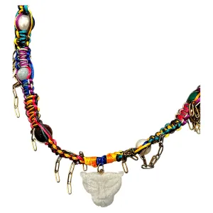 NEON RAINBOW SNOW GLOW TIGER ROCKER CHOKER