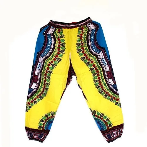 New Fashion Design African Traditional Print 100% Cotton Dashiki Sky Blue Pants