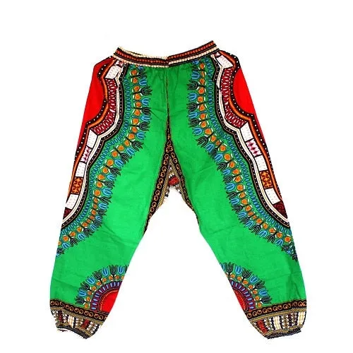 New Fashion Design African Traditional Print 100% Cotton Dashiki Sky Blue Pants