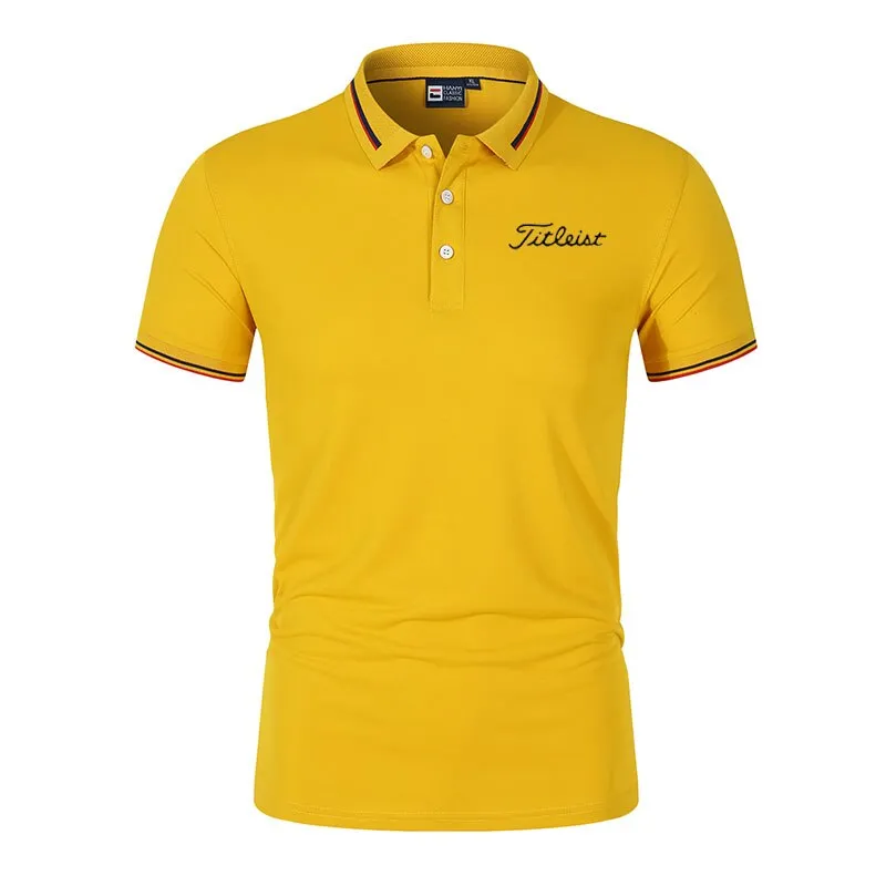 New Men's Golf Spring Summer Autumn Polo With  Slim Collar
