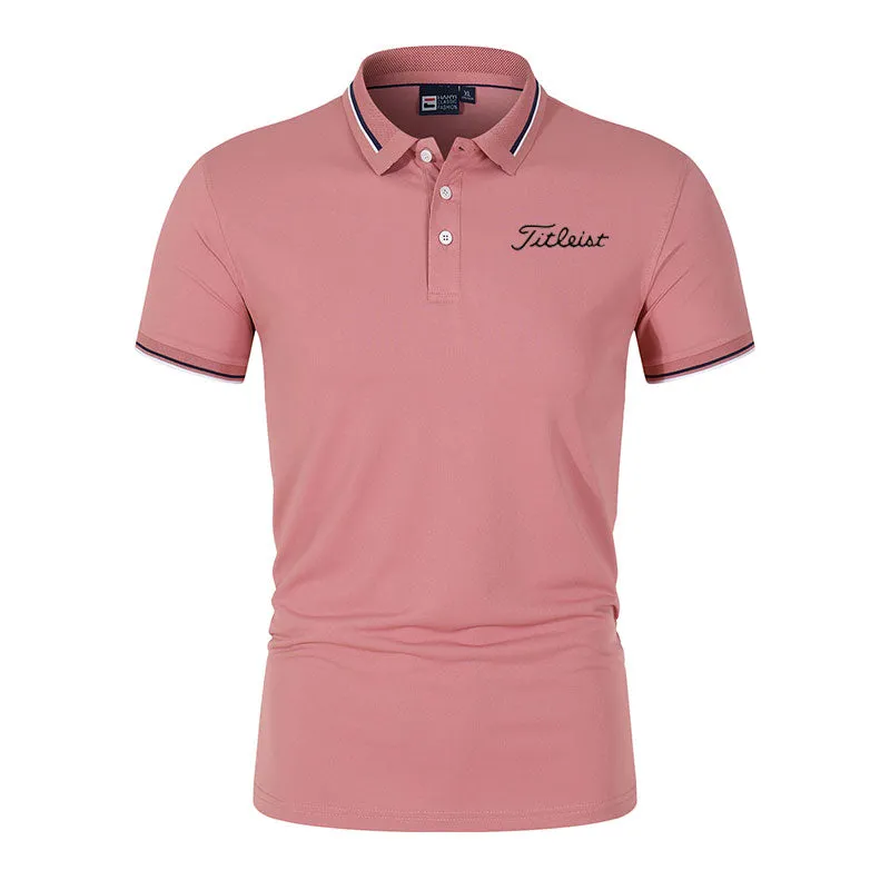 New Men's Golf Spring Summer Autumn Polo With  Slim Collar