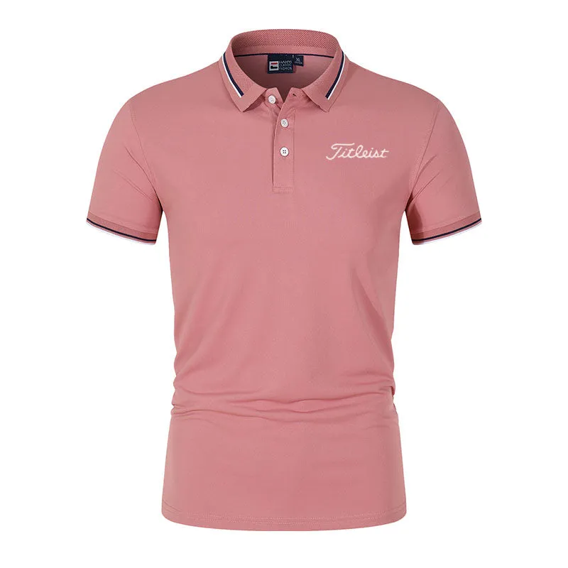 New Men's Golf Spring Summer Autumn Polo With  Slim Collar
