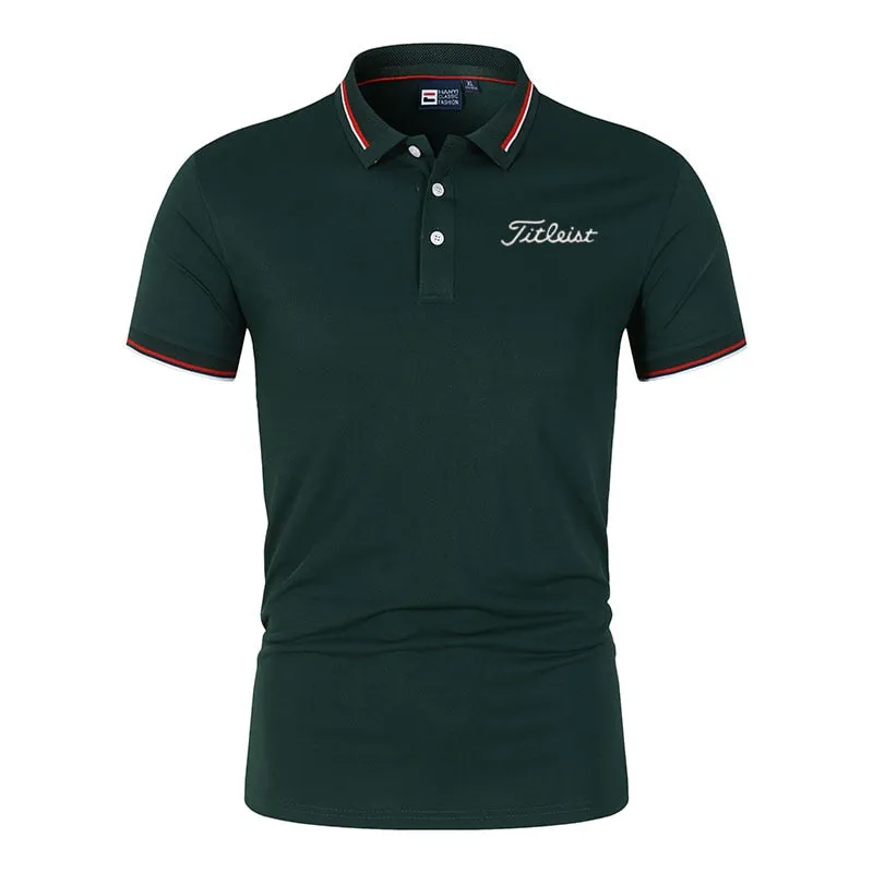 New Men's Golf Spring Summer Autumn Polo With  Slim Collar