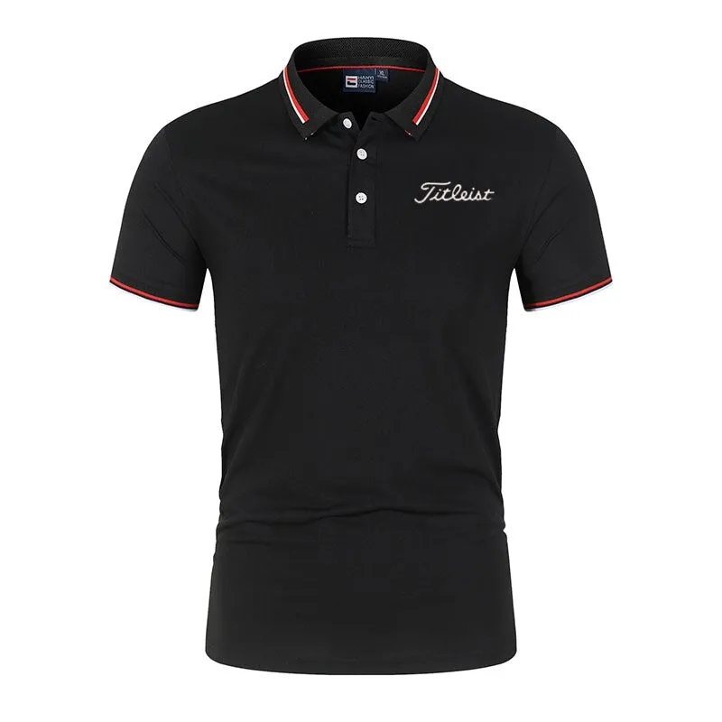 New Men's Golf Spring Summer Autumn Polo With  Slim Collar