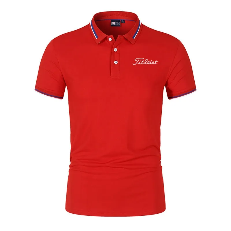 New Men's Golf Spring Summer Autumn Polo With  Slim Collar