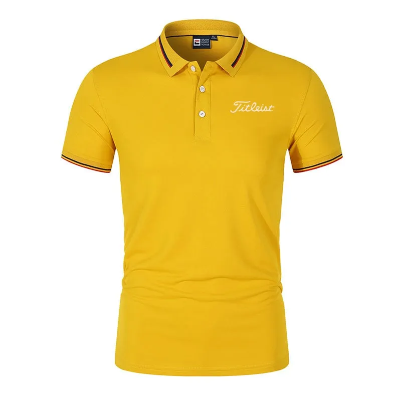 New Men's Golf Spring Summer Autumn Polo With  Slim Collar