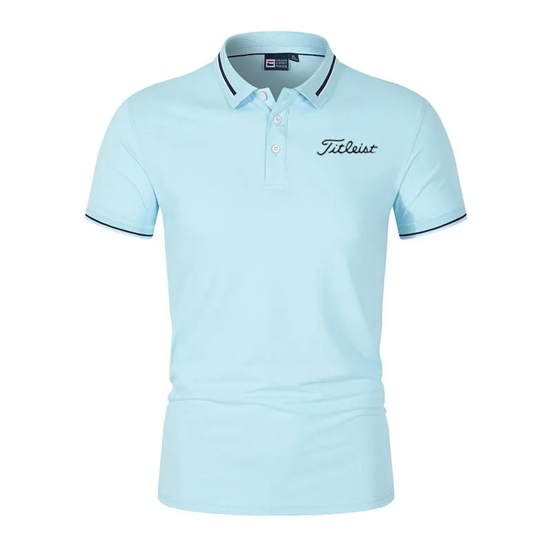 New Men's Golf Spring Summer Autumn Polo With  Slim Collar