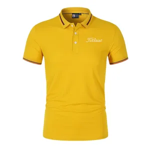 New Men's Golf Spring Summer Autumn Polo With  Slim Collar