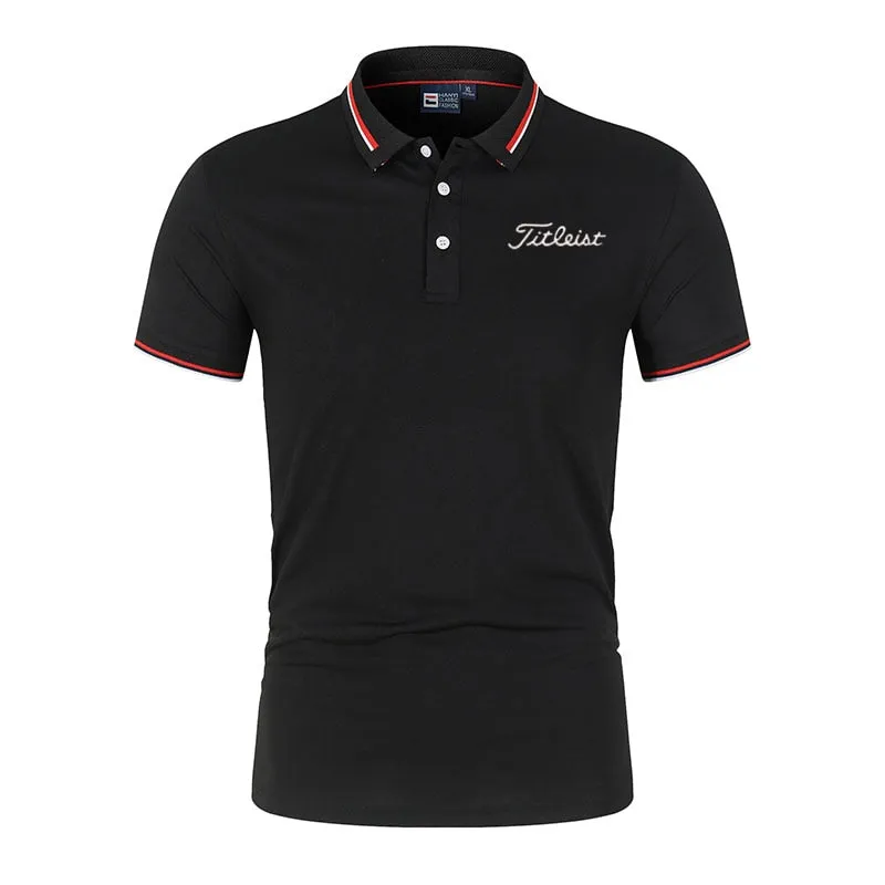 New Men's Golf Spring Summer Autumn Polo With  Slim Collar