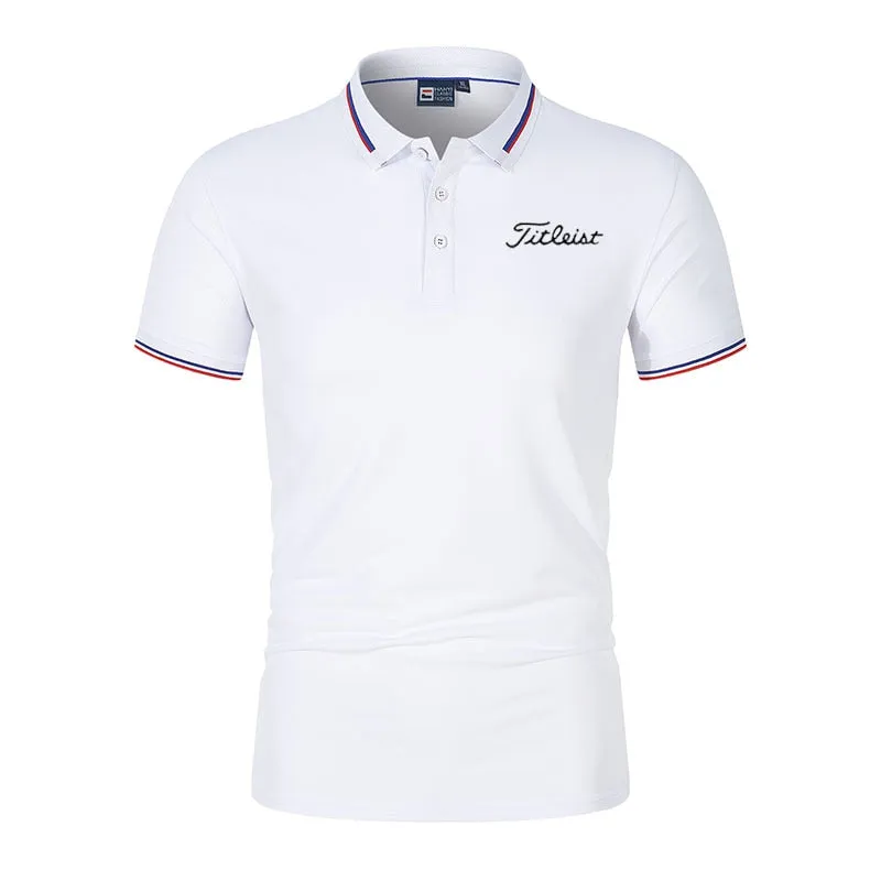 New Men's Golf Spring Summer Autumn Polo With  Slim Collar