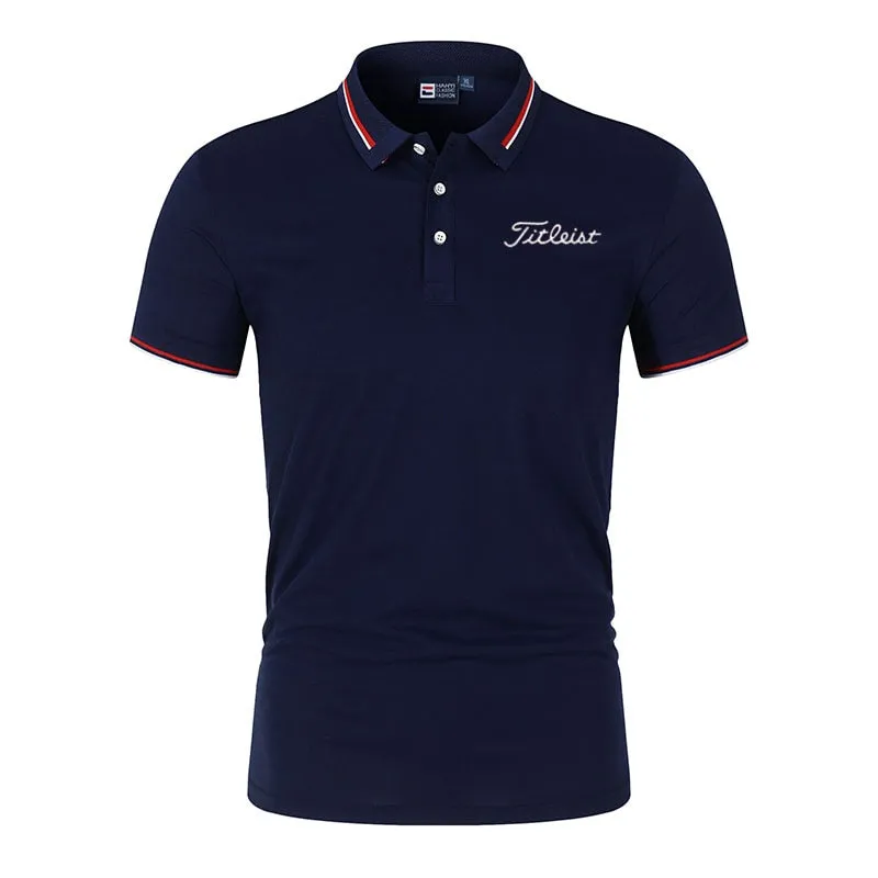 New Men's Golf Spring Summer Autumn Polo With  Slim Collar