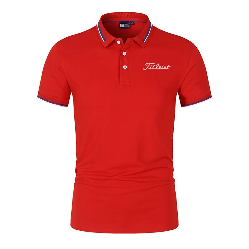 New Men's Golf Spring Summer Autumn Polo With  Slim Collar