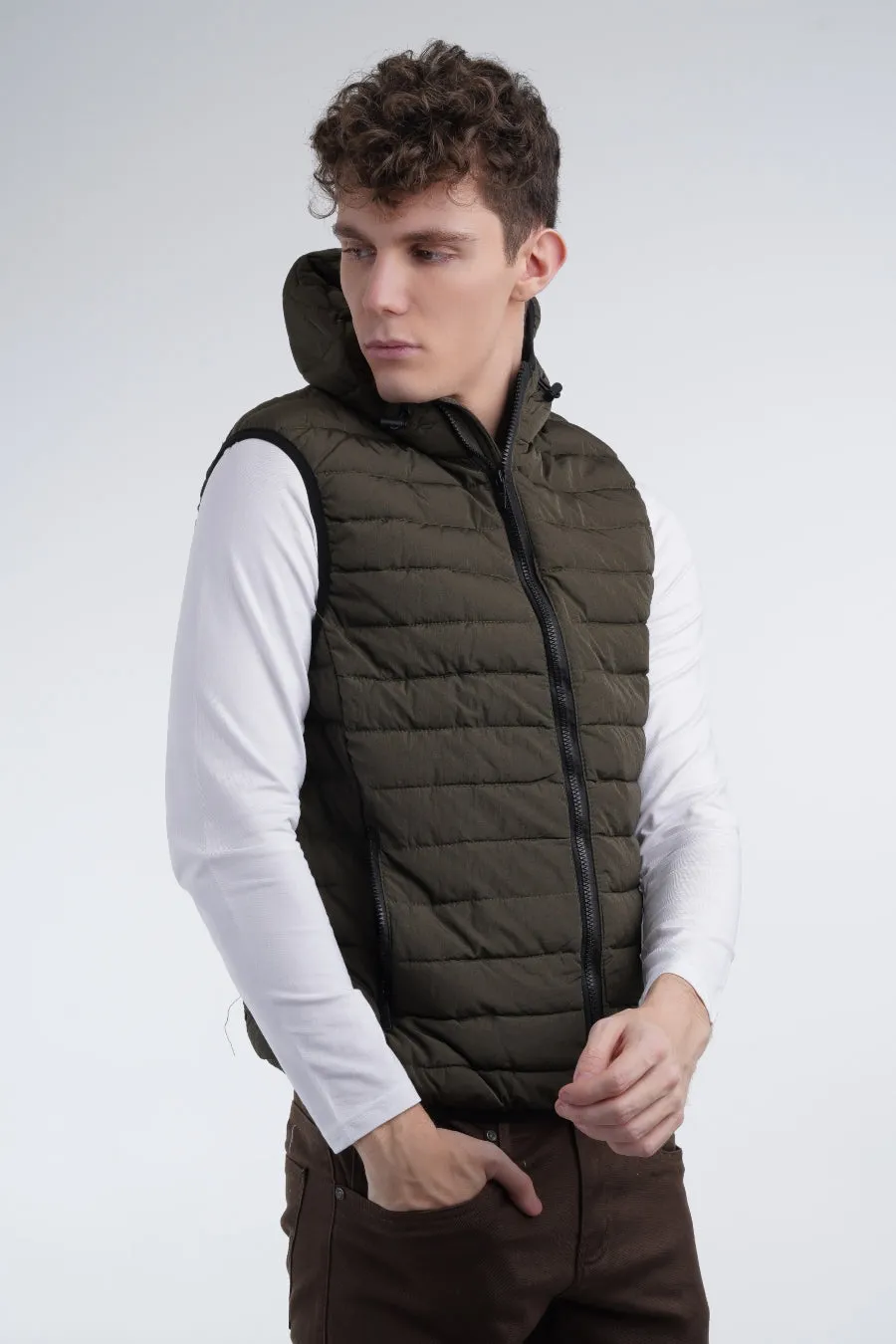 Olive Quilted Gilet