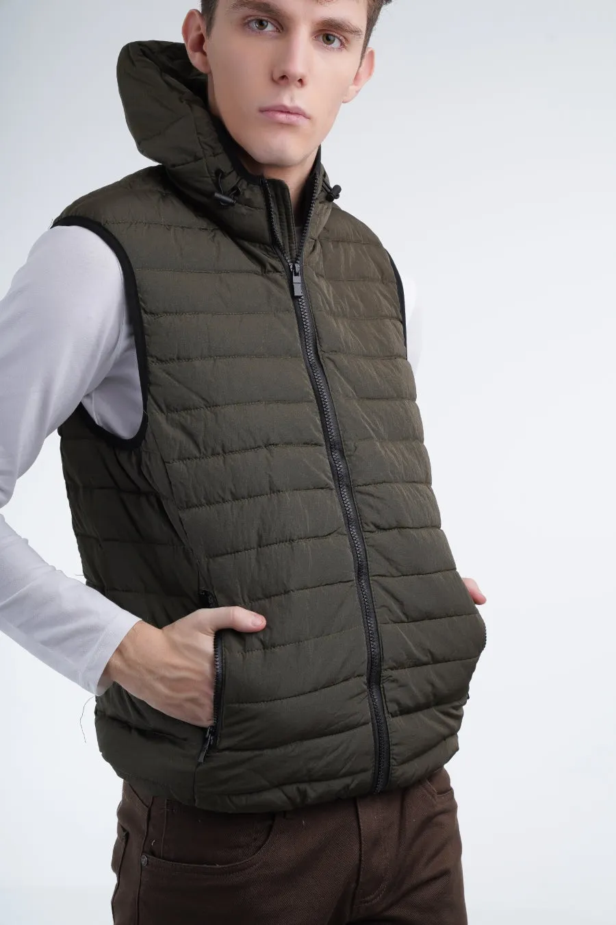 Olive Quilted Gilet