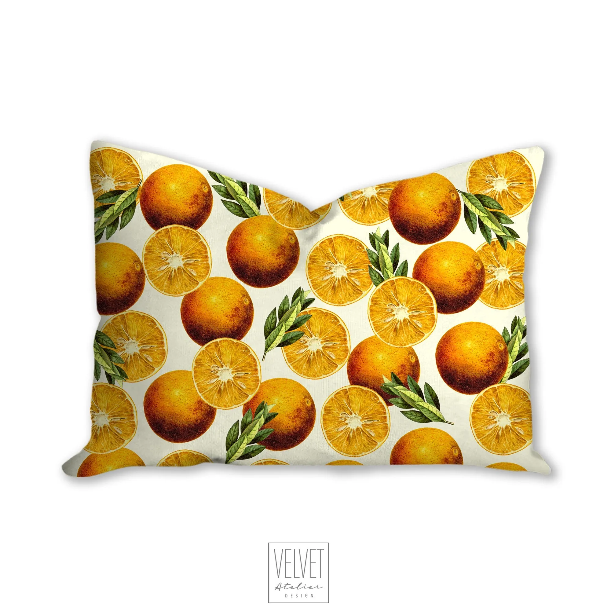 Oranges pillow, yellow citrus accent, modern pillow, Interior decor, home decor, pillow cover and insert, cotton pillow cover, stylish decor